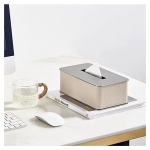 Caja de Almacenamiento de Lujo para Decoración del Hogar, Organizador de Escritorio, Caja de Pañuelos Multifuncional de Cuero para Cocina - Product Image 3