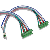 Harness Kabel Terminal Blok 9 Pin Hijau yang Dapat Dilepas, Kabel Multi Warna dengan Terminal Ferrule untuk Peralatan Kontrol Inverter