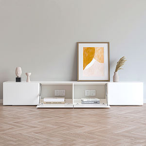 YQFOREVERエンターテインメントセンターリビングルームカーボンファイバーラージゲーミングシンプルコンソールガラス棚テレビスタンドモダン - Product Image 4