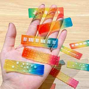 Promoción: Paquete de 6 Reglas de Plástico de 6 cm, Multicolores, Mini, Transparentes, Onduladas y Rectas para Planificador - Product Image 4
