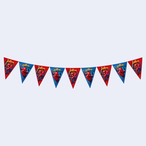 Guirlande de bannière Spiderman Party Love 2,3 m en plastique, décorations de fête triangulaires, fournitures d'anniversaire - Product Image 3