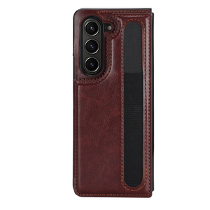 Avec fente pour stylo, couverture complète, double boucle, étui de <span class=keywords><strong>protection</strong></span> en cuir PU pour téléphone portable <span class=keywords><strong>Samsung</strong></span> Galaxy <span class=keywords><strong>Z</strong></span> Fold 3 <span class=keywords><strong>4</strong></span> 5 6 7 - Product Image 4