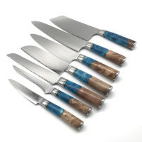Personnalisation VG-10 ensemble de couteaux de chef en acier Damas manche en résine exquis