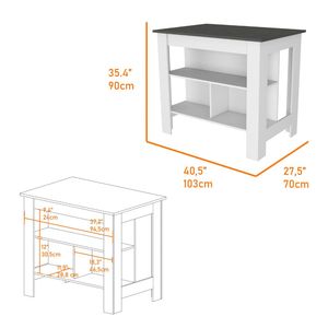 Ensemble de cuisine 2 pièces blanc : îlot de cuisine et armoire murale - Product Image 5