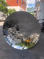Nouveau produit : Sculpture murale abstraite moderne en acier inoxydable plaqué, motif floral 3D évidé, décoration artistique
