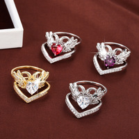 Élégant Ensemble Cœur Cygne Plaqué Or Raffiné pour Couples – Bagues de Mariage pour Femme, Design de Niche Premium, Bijoux Tendance