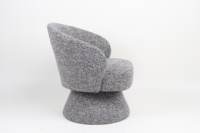 Fauteuil pivotant en velours gris, style moderne minimaliste, avec base ronde, pour chambre à coucher et appartement, décoration intérieure