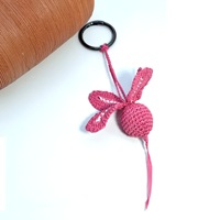 Handgemaakte gehaakte fruit- en groentehanger van raffia, geweven bananen- en paddenstoelvormige tas-hanger sleutelhanger voor rugzak, handtas, feestdagencadeau
