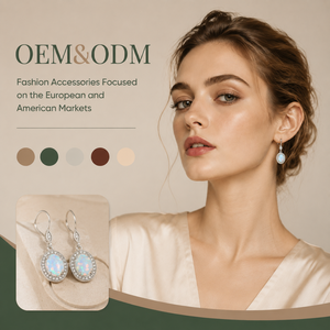 Ear enlace oem odm 925 Sterling Silver Oval <b>Opal</b> Zircon Halo Dangle <b>Earrings</b> Custom Wholesale Gemstone Jewelry For Women - Product Image 1