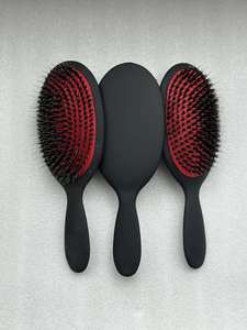 Di lusso elettrolitico oro argento cinghiale Paddle ovale spazzola per capelli produttore antistatico spazzola per extension per capelli - Product Image 5