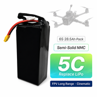 TPENERGY 6S 22.2V 28.5Ah 300-Cycle Semi Solid State Cell NMC Pack Baterai Drone FPV Jarak Jauh 5C Cinematic UAV Daya Tahan Lama
