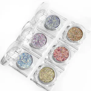 Vente en gros Marque privée Palette d'ombres à paupières Single Eye-shadow Vegan High Pigment Multichrome Chameleon Creamy Glitter Eyeshadow