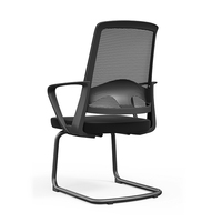 Chaise de conférence ergonomique moderne et réglable en maille avec dossier mi-haut, base en acier et pivotante, mobilier de bureau