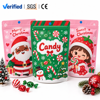 Sachets Doypack Personnalisés avec Logo Imprimé, Écologiques, Imperméables, Qualité Alimentaire, à Fermeture Éclair, pour Bonbons, Motif Dessin Animé de Noël, Vente en Gros