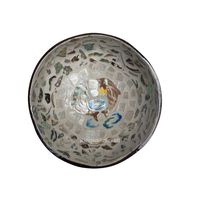 Ensemble de bol en coquille de noix de coco de luxe du Vietnam plaque ronde incrustée de nacre pour mariage ou camping de haute qualité
