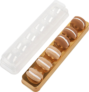 Hot Bán Tùy Chỉnh Dùng Một Lần <span class=keywords><strong>Macaron</strong></span> Hộp Rõ Ràng Khay Nhựa Cookie Và Donut Bao Bì 6 <span class=keywords><strong>Macaron</strong></span> Hộp Vỉ - Product Image 4