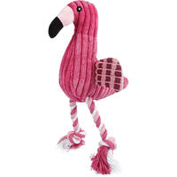 Mignon Flamingo Peluche Chien Jouets Drôle Interactif Grinçant Mâcher Cordes Jouets Pour Moyens Grands Chiens