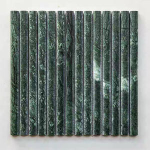 300x310mm Emerald Green 3D Fluted Convex Strip Marble Mosaic Natural Stone <strong>Tile</strong> for <strong>Wall</strong> Bathroom Shower Hotel Interior Design - Product Image 2