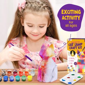 Peignez votre propre kit de lampe de <span class=keywords><strong>chat</strong></span> 1 pièces, kits de peinture d'art de <span class=keywords><strong>chat</strong></span> géométrique bricolage pour filles garçons, artisanat de fille garçon pour article de cadeau d'enfant - Product Image 3