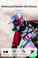 Support pour téléphone portable avec mentonnière pour casque de moto Caméra de sport Go Pro DJI Action Cameras