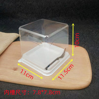 Fourniture directe par l'usine à bon prix Boîte à dessert jetable à emporter de qualité alimentaire Boîtes à gâteau mousse anti-buée de qualité alimentaire