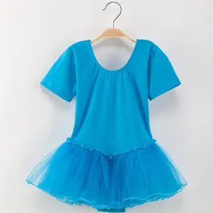 Wholesale Cheap Training Dancewear Short Sleeve Kids Ballet Tutu Dress