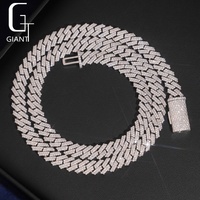 Bijoux Hip Hop pour Rapper, Chaîne Maille Cubaine Moissanite VVS, Bijoux Fins, Chaîne Maille Cubaine 8mm 10mm, Collier Cubain Iced Out