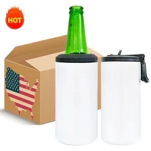 Garrafa de latas 4 em 1 de 12oz de aço inoxidável, garrafa térmica com tampa dupla 4 em 1, refrigerador para subolmação, 304