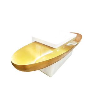 Mostrador de Recepción de Fibra de Vidrio, Ovalado, Contemporáneo, Brillante, Muebles Comerciales para Edificios de Oficinas - Product Image 5