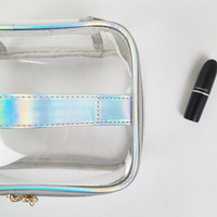 Pochette de transport de toilette en PVC, transparente, fermeture éclair, Portable et étanche, pour voyage, trousse de maquillage et cosmétiques, vente en gros,