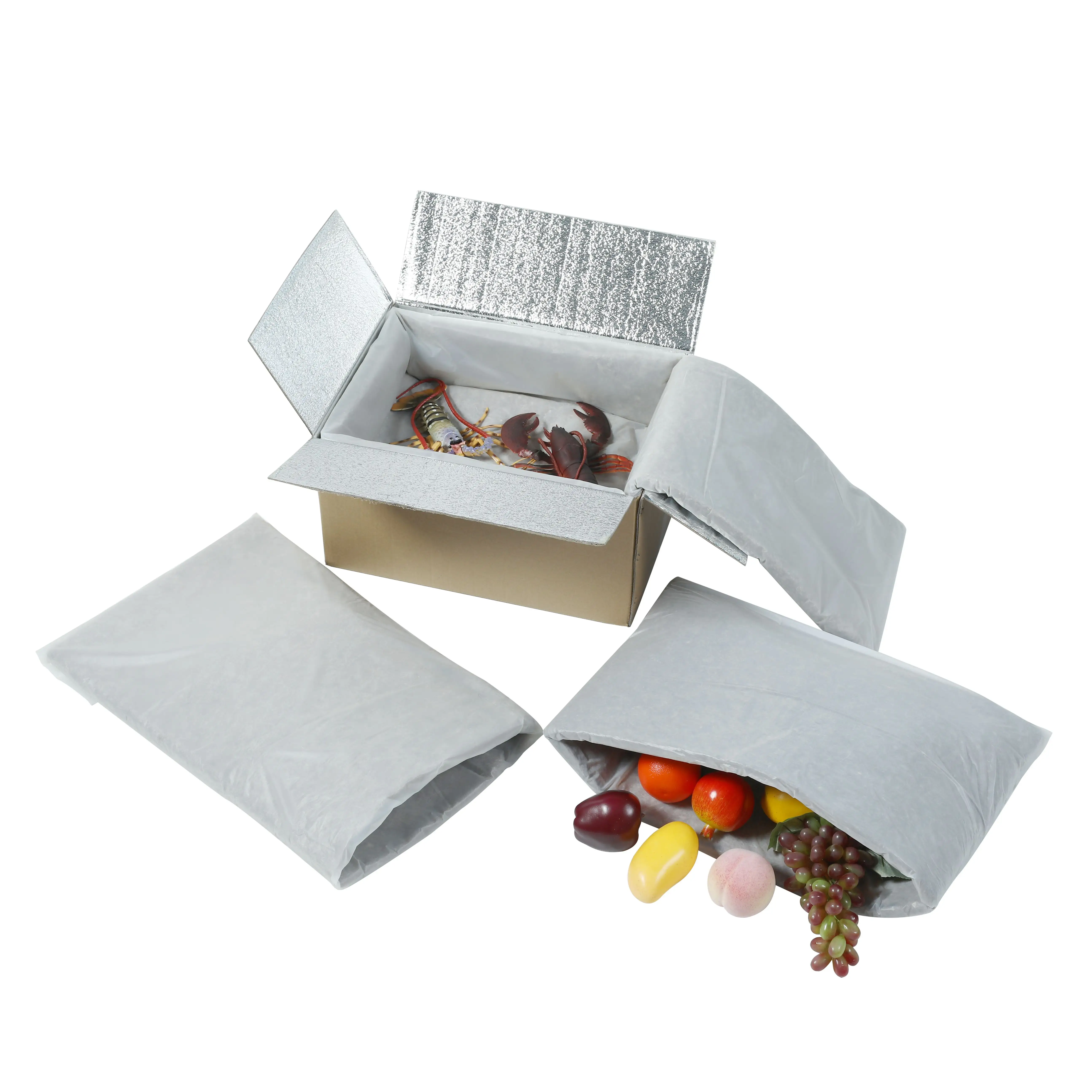 Dondurulmuş seapood çevre teslimat ekspres için et termal paket yalıtımlı nakliye liner kutusu