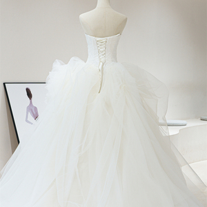 Jancember RL315 elegante sin tirantes imperio nupcial boda vestidos hinchados para niñas - Product Image 2