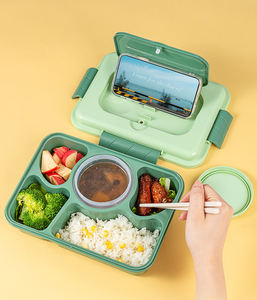 Boîte Bento en Plastique Réutilisable PP Syh684, Compatible Micro-ondes, avec Compartiment Unique et Grille Imprimée pour la Vente en Gros - Product Image 2