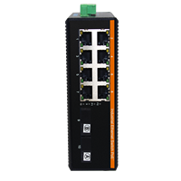 Commutateur Ethernet industriel Gigabit à fibre optique 2 ports SC 8 ports RJ45 20 km Monomode Monofibre DC12-57V Rail DIN