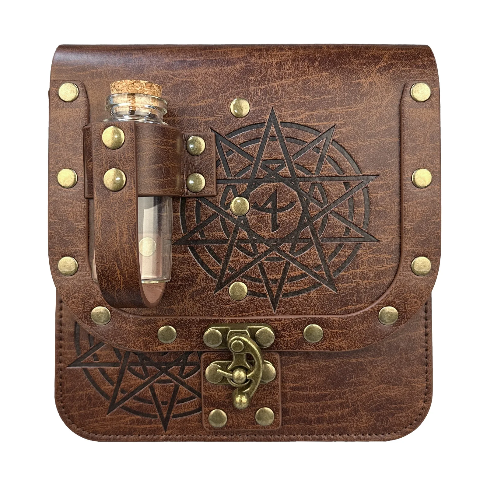 Medieval Alchemist Belt Pouch with Potion Vials, Faux Leather Waist Pack for Medieval Alchemy Belt Bag - Leather Pouch with Potion Vials  main image 3