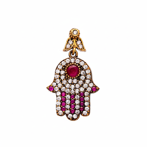 Hamsa จี้หินทับทิมแท้เครื่องประดับสเตอร์ลิงทำด้วยมือจากเงิน925 - Product Image 2
