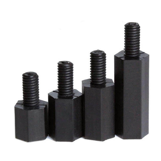 Black White Nylon Column Hexagonal Plastic Screw Isolation Stud Support Spacer for Electronic PCB Mount