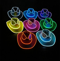 Cappello da Cowboy Luminoso LED Neon per Matrimoni, Carnevale, Festival, Feste e Costumi