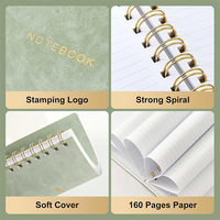Cuaderno Espiral Personalizable A5, Diario con Cubierta de Cuero, Agenda de PVC, 5 Planificadores, Regalo Promocional Personalizado