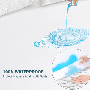 <span class=keywords><strong>Protector</strong></span> de colchón impermeable hipoalergénico Premium para mascotas niños adultos, blanco-suave lavable sin vinilo - Product Image 2