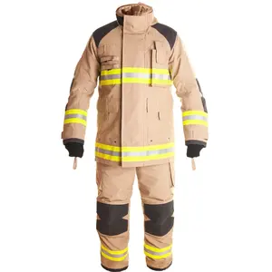 Warmte-Isolatie Veiligheidsjas En Slabbetje Broek Uniform Op Maat Gemaakte Waterafstotende Brandweerman Vlamvertragende Veiligheid Overall Pak