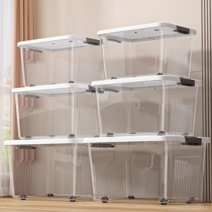 Caja <span class=keywords><strong>de</strong></span> Almacenamiento Cuadrada Multifuncional Transparente y Resistente <span class=keywords><strong>de</strong></span> Aluminio y Plástico PP, con Tapa, Portátil, <span class=keywords><strong>para</strong></span> Organizar <span class=keywords><strong>Ropa</strong></span> y Juguetes - Product Image 3