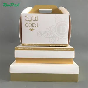 Eco-Friendly Custom Printing Pastry Packaging Bakery Packing Box Wholesale Cake Box With Handle