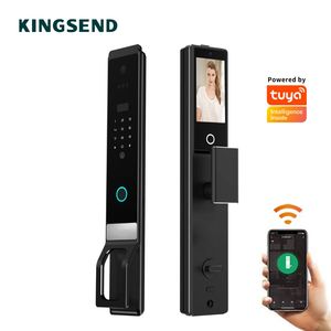 Poignée de porte intelligente avec reconnaissance faciale 3D et empreinte digitale, 20 langues, en alliage d'aluminium, avec caméra - Product Image 2