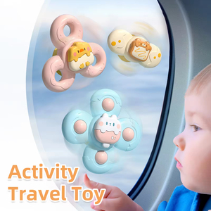 3Pc Ventouses Toupie Jouet Bébé Jeu Placation Infant Educatif Rotatif <span class=keywords><strong>Hochet</strong></span> Bain Douche Jouets Enfants Cadeau - Product Image 2