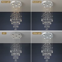 Lustre moderne en cristal pour plafond haut, luminaire de plafond encastré en cristal pour couloir d'escalier, suspensions en cristal pour cuisine