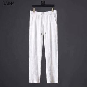 เสื้อแขนสั้นฤดูร้อน + กางเกงขายาว ปกเสื้อแบบปกเชิ้ต กระดุมผูกเอวแบบยางยืด ชุดวอร์มผู้ชาย 2 ชิ้น - Product Image 6