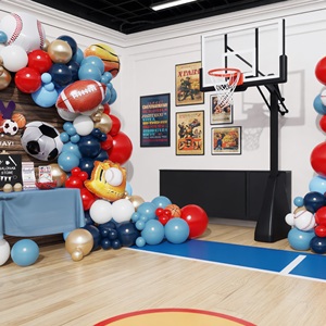 Kit Garland Balon Bertema Olahraga yang Dapat Disesuaikan dengan Balon Sepak Bola, Bola Basket & Balon Foil untuk Pesta Ulang Tahun Anak Laki-laki - Product Image 4