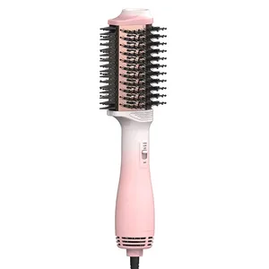 One Step Ionic Hot Air Brush Blow Rotating Drop Shape Straightener PTC Heat Hot Air Comb Hair Dryer Brush