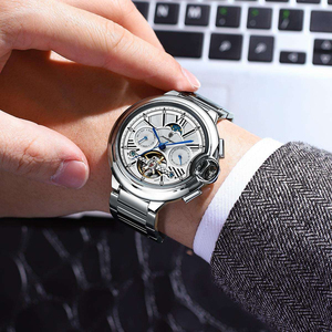 นาฬิกาข้อมือผู้ชาย Poedagar Luxury Hollow Tourbillon ระบบออโตเมติก กันน้ำ เรืองแสง ตัวเรือนสแตนเลสสตีล - Product Image 2
